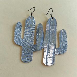 Cactus leather earrings